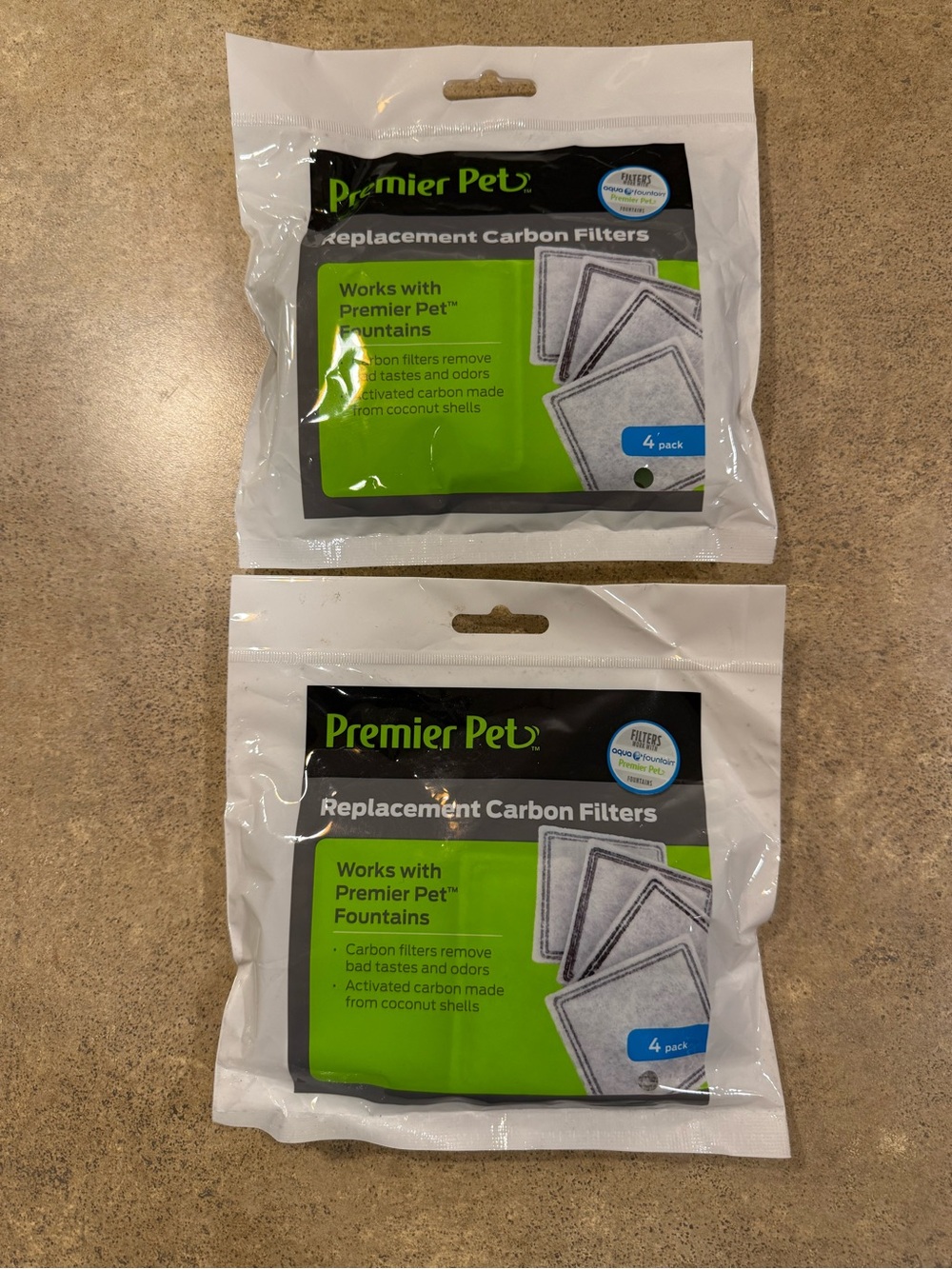 Premier Pet Fountain Replacement Carbon Filter (4 Filters Each) - 2 Pack New